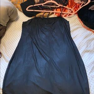 Black snake light leather dress